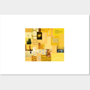 yellow aesthetic collage Posters and Art